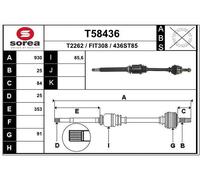 EAI Semiasse Anteriore Destro per Fiat Bravo II Stilo Multi Wagon Delta III