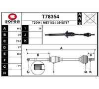 EAI Semiasse Anteriore Destro per Mercedes-Benz a-Classe W169 Classe B