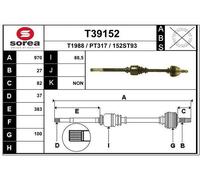 EAI Semiasse Anteriore Destro per Peugeot 807 E C8 EA_ Eb _ Ulysse 179AX 179