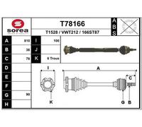EAI Semiasse Anteriore Destro per VW Golf IV 1J1 1J5 Bora 1J2 1J6 T78166