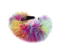 EAJORN Cerchietto per capelli da donna con piume colorate, decorazione a tesa larga, accessori per capelli da sposa per feste di nozze