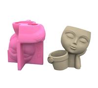 EAJORN Per Creativo Volto Umano per Stampo in Silicone Pianta Succulente Vaso di Fiori Argilla Cemento Gesso Stampi Casa Giardino Vasi di Fiori