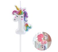 EAKE Unicorno 1 candela di compleanno unicorno 1 decorazione per torta per Happy 1st Birthday Party Supplies Unicorno Compleanno Decor Unicorno Addormentato Uno con colori arcobaleno vivaci