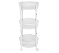 EALRIDV Auto da cucina con rulli, auto da porzione pieghevole in acciaio al carbonio, 3 livelli, scaffale da cucina con funzione pieghevole, cucine per cucina, soggiorno, ufficio (Bianco)