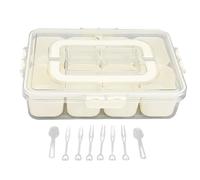 EALRIDV Snackbox mit Fächern, 8 geteilte Snackbox mit Deckel und Griff, Snackteller, luftdichte Picknick Box mit Fächern, für Picknick, Reise, Party Büro