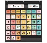 Eamay Calendario colorato arcobaleno tascabile per bambini, scuola materna lementare must-have have, decorazioni per aule, forniture per insegnanti di scuola materna, forniture per insegnanti
