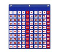 Eamay Centinaia Pocket Chart con 130 carte numeriche, numero 1-100 tabellone tascabile per insegnanti in classe o per uso a casa (100 tasche)