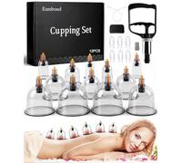 Eambond Kit di coppettazione per terapia di massaggio, set di coppettazione in silicone per terapia fisica cinese a casa, strumento professionale per coppettazione muscolare con pompa e ventose per