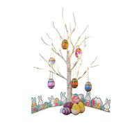 EAMBRITE Albero di Pasqua bianco con uova colorate, albero di ramoscelli a batteria con luci, regali di Pasqua per bambini (60 cm/24 LED)