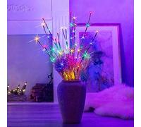 EAMBRITE Set di 3 Rami Illuminati 60 LED Colorati, Rami Marroni Illuminati con picchetti da Terra, Decorazione Natalizia per casa, Giardino, sentieri, Patio, Uso Interno/Esterno, 76 cm