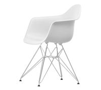 Eames Plastic RE DAR Sedia da Pranzo Cotone Bianco/ Cromo