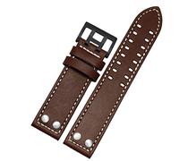 EAMOM Cinturino per orologio da uomo in vera pelle da 20 mm e 22 mm per Hamilton Aviation H77755533 H77616533, Bianco nero, 20mm
