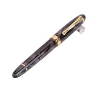 EAMOM Classics - Penna stilografica con corpo spesso 1,0 mm, pennino curvo, in metallo, penna stilografica di lusso per scrittura (fiore verde)