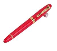 EAMOM Classics - Penna stilografica con corpo spesso 1 mm, pennino curvo, in metallo, penna stilografica di lusso per scrittura (rosso)