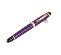 EAMOM Classics - Penna stilografica con corpo spesso 1 mm, pennino curvo, in metallo, penna stilografica di lusso per scrittura (viola)