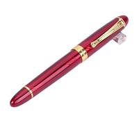 EAMOM Classics - Penna stilografica in metallo, con corpo spesso 1,0 mm, pennino piegato, inchiostro di lusso, regalo per scrittura (rosso pirale)