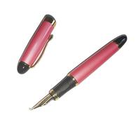 EAMOM Classics - Penna stilografica in metallo, con corpo spesso 1,0 mm, pennino piegato, penna stilografica di lusso, per scrittura (rosa)