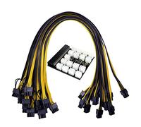 EAMOM Kit scheda breakout modulo di alimentazione, con 12 cavi di alimentazione 17 pezzi 18 AWG 6 pin a 6+2 8 pin per scheda video HP 1200 W 750 W PSU (oro)