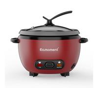 Eamoment ERC-5P07RD 1L | 400W Cuociriso e Vaporiera 2 in 1 Riscaldare e cuocere 1-5 persone Pentola rimovibile antiaderente, Spatola e misurino inclusi