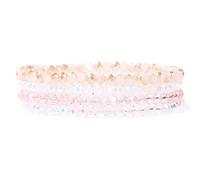 EAmrfvqt Braccialetti di perline, Braccialetti con perline di cristallo sfaccettate da 4 pezzi 17-19 cm for regalo gioielli donna(Type 4,19CM)