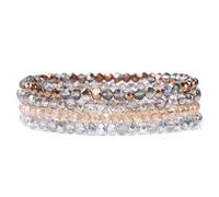 EAmrfvqt Braccialetti di perline, Braccialetti con perline di cristallo sfaccettate da 4 pezzi 17-19 cm for regalo gioielli donna(Type 1,17CM)