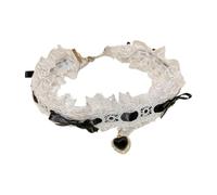 EAmrfvqt Collana in velluto, Girocollo bowkot in pizzo da donna con pendente a cuore, multicolore(Black)