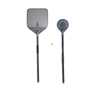 EAmrfvqt Paletta per Pizza in Alluminio, Pala for Pizza Lunga e Rimovibile, con Rivestimento Duro in Alluminio Perforato, Dimensioni Multiple