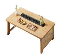 EAmrfvqt Woonkamertafel, Tavolino basso pieghevole, senza montaggio, rattan bambù, multicolore, varie misure(Beige,80x48x35cm/32x19x14in)