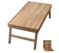 EAmrfvqt Woonkamertafel, Tavolino da caffè in bambù - Tavolo studio pigro pieghevole multifunzionale for camera letto o soggiorno