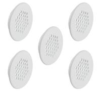 EAN cyclingcolors 5x Griglia di ventilazione plastica tonda diametro installazione 35 mm totale 48 mm da incasso areazione dell'aria, Bianco