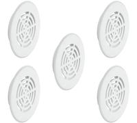 EAN cyclingcolors 5x Griglia di ventilazione plastica tonda diametro installazione 35 mm totale 50 mm da incasso areazione dell'aria, Bianco