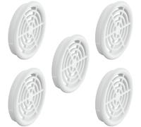 EAN cyclingcolors 5x Griglia di ventilazione plastica tonda diametro installazione 43 mm totale 48 mm da incasso areazione dell'aria, Bianco