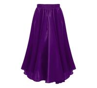 Eandarui Flamenco, gonna lunga da ragazza, per bambini, a linee, maxi gonna da danza, ango, latina, valzer, swing, competizione, performance, costume da ballo, viola., 122-128
