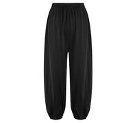 Eandarui Tai Chi Bloomers Kong Fu Wu SHU Pantaloni per bambini Qigong Shaolin Taekwondo Pantaloni da allenamento Locker Slim Fit Abbigliamento per arti marziali 3-14 anni, Nero , 134-140 cm