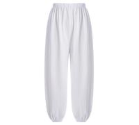 Eandarui Tai Chi Bloomers Kong Fu Wu SHU Pantaloni per bambini Qigong Shaolin Taekwondo Pantaloni da allenamento Locker Slim Fit Abbigliamento per arti marziali 3-14 anni, bianco, 134-140 cm