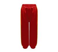 Eandarui Tai Chi Bloomers Kong Fu Wu SHU Pantaloni per bambini Qigong Shaolin Taekwondo Pantaloni da allenamento Locker Slim Fit Abbigliamento per arti marziali 3-14 anni, Rosso B, 122-128 cm