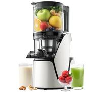 EanOruus Juicer Machines, 3-in-1 Cold Press Juicer with 6.5" Extra Large Chute, 100oz Large Capacity, AC Motor, Makes Juice, Nut Milk & Sorbet, Bright White