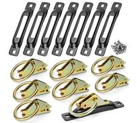Eapele E-Track Accessories Set - 8 PCS E-Track O-Ring & 8 PCS E-Track Single Slot Tie-Downs Compatible with Cargo Loads in Flatbeds Trailers Van Trucks Pickups Tie Down, Load Limit of 1500lb
