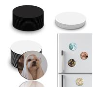 EAPIKON 12 Pezzi Calamite Frigorifero Personalizzate, 5cm Sublimazione del Metallo in Bianco Magneti per Cucina Decorazione, Magnete Rotondo Fai da Te