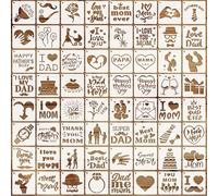 EAPIKON 64 Pezzi Stencil per Pittura con Scritte per Festa del Papà e della Mamma, 7,6cm Modello Piccoli di Amore Cuore da Pitturare, Stencils Diseños Riutilizzabile per Legno Tessuti Decor