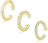 Ear Cuff Earrings for Women Trendy Crystal Non Piercing Clip on Earrings for Teen Girls Trendy Stuff Gifts Stocking Stuffers for Teens Christmas Gifts, Acciaio inossidabile