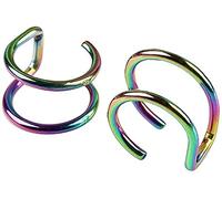 Ear Cuff in acciaio al titanio U-Type Non Piercing Cartilagine Cuff Simple Personality Ear Cuff Clip On Ear Cuff Hoop per uomini e donne Colorato Confortevole e rispettoso dell'ambiente Professional p