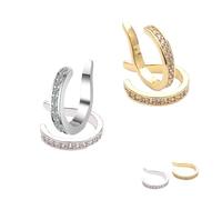 Ear Cuffs & Clips for Women, Non Piercing Clip On Earrings, Adjustable Thin Chunky Wrap Cartilage Cuff For Women Men Adults (2PCS)