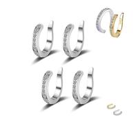 Ear Cuffs Non-Piercing Earrings for Women, Non Tarnish Clip Trendy Earrings,Ear Corrector Clips, Cute Small Clip-On Cartilage Earring, Cartilage Jewelry Gift (2pairs-Silver)