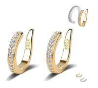 Ear Cuffs Non-Piercing Earrings for Women, Non Tarnish Clip Trendy Earrings,Ear Corrector Clips, Cute Small Clip-On Cartilage Earring, Cartilage Jewelry Gift (1pair-Gold)