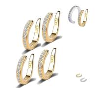 Ear Cuffs Non-Piercing Earrings for Women, Non Tarnish Clip Trendy Earrings,Ear Corrector Clips, Cute Small Clip-On Cartilage Earring, Cartilage Jewelry Gift (2pairs-Gold)