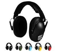 Ear Defenders - Cuffie per bambini con protezione delle orecchie e cancellazione del rumore, pieghevoli e regolabili, per autismo, per bambini, ragazzi e ragazze, 26 dB SNR, Nero , Taglia unica