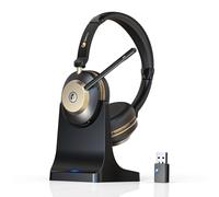 Earbay Cuffie senza fili, Bluetooth con microfono, cancellazione del rumore e dongle USB, senza fili con microfono, silenziatore e stazione di ricarica per computer/ufficio/riunioni/call center/casa