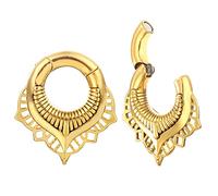 Earblity 2 ganci a forma di fiore e spina dorsale per dilatare lobo dell'orecchio in acciaio inox 316, orecchini pendenti per donne e uomini, piercing tunnel per il corpo, gioielli per il corpo da 6