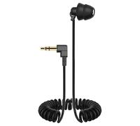 Earbud Single Side - 3,5 mm Wired Spring Earphones, Flexible Coiled Cord Mono Headsets, Noise Isolating Sports Headphones, Stable In-Ear Audio Gear - for Smartphone PC MP3 Player